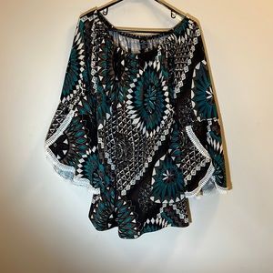 Turquoise and brown dress shirt